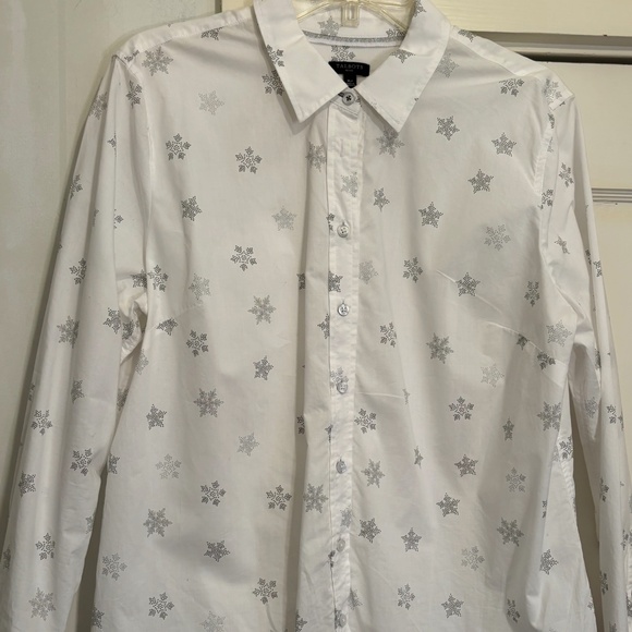 Like New Talbots Snowflake Top Shirt Blouse - Picture 3 of 6